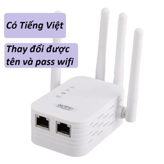 Kích Sóng Wifi 4 Râu Ăng Ten Phát Xuyên Tường Chuẩn N Tốc Độ 300mbps Kiêm Router Kích Wifi Siêu Mạnh