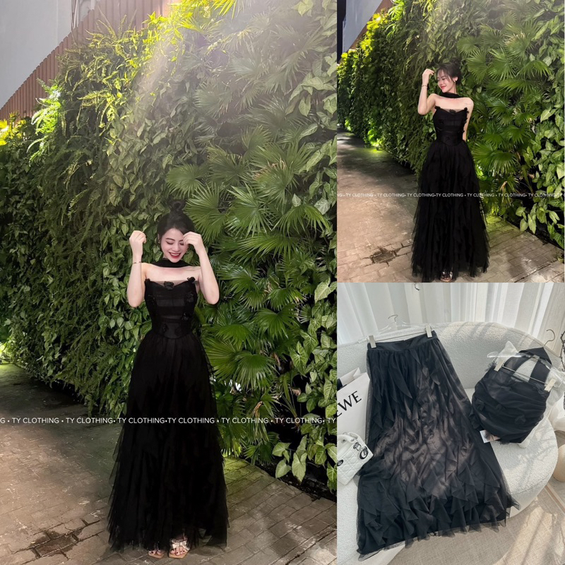 MAXI ĐEN BÈO XẺ TÀ 🤍🖤