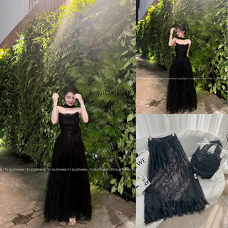 Maxi đen bèo xẻ tà 🤍🖤