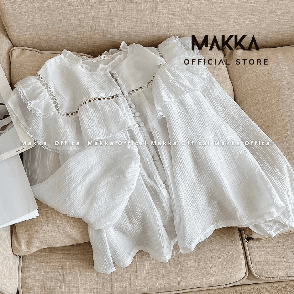Áo babydoll MAKKA áo babydoll bèo phối ren kiểu mới phong cách Ulzzang 397