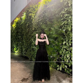 MAXI ĐEN BÈO XẺ TÀ 🤍🖤