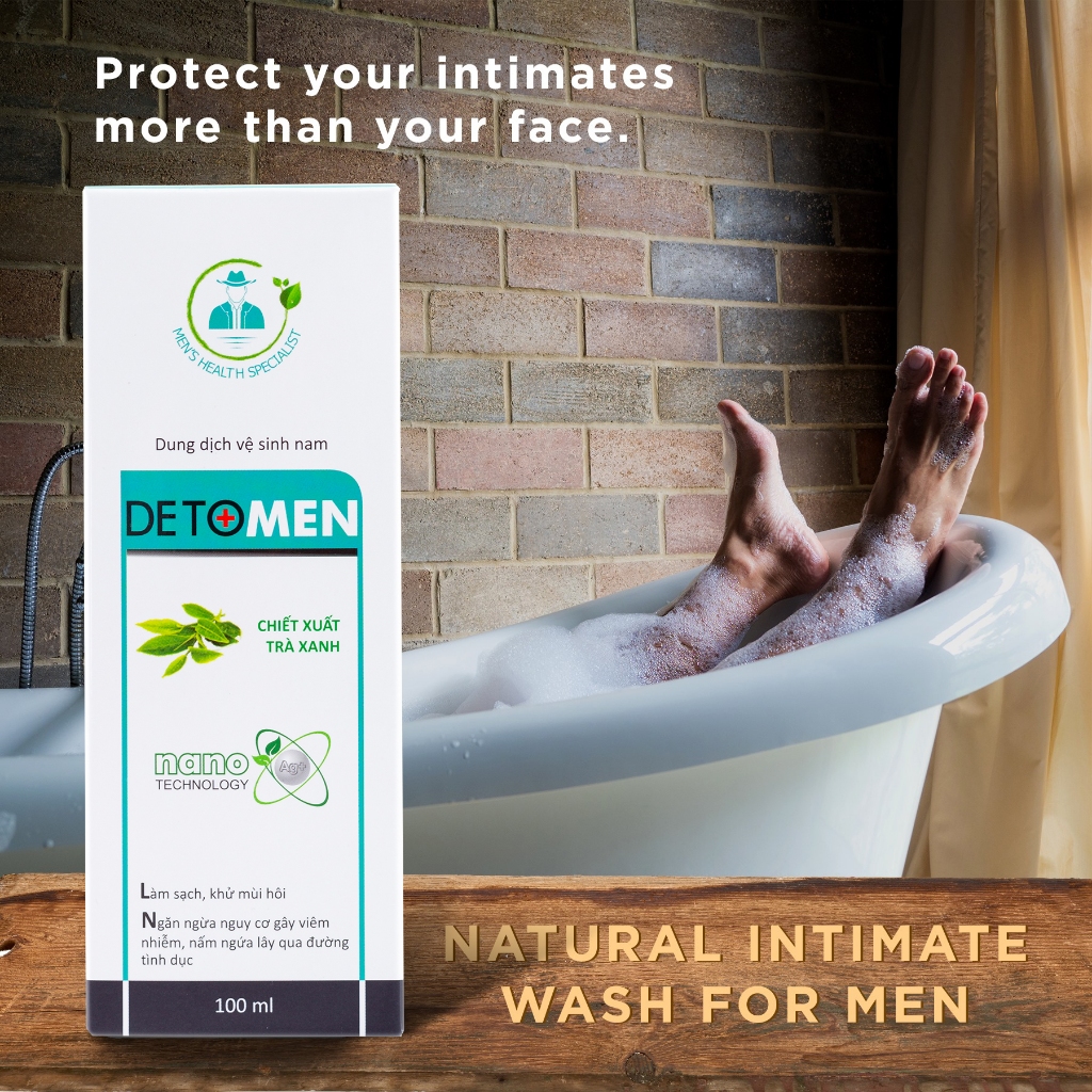 [Che tên] Bọt Vệ Sinh Nam Detomen giúp ngăn Nấm Ngứa, Làm Sạch, Khử Mùi, Bảo Vệ 100ml