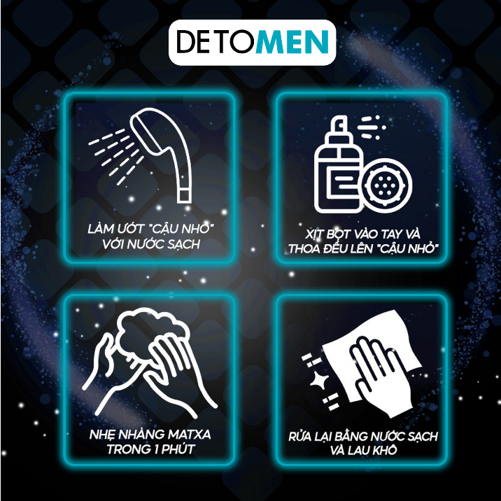[Che tên] Bọt Vệ Sinh Nam Detomen giúp ngăn Nấm Ngứa, Làm Sạch, Khử Mùi, Bảo Vệ 100ml