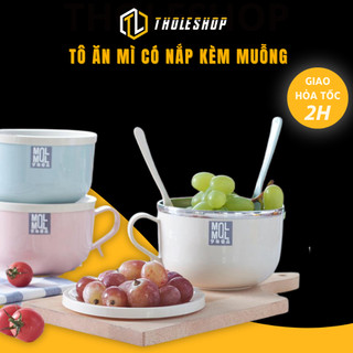 Tô ăn mì mql có nắp kèm muỗng siêu tiện lợi, chống vỡ, chịu nhiệt tholeshop 6865