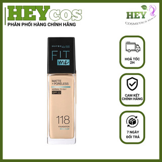 Kem Nền Mịn Nhẹ Kiềm Dầu Fit Me Maybelline New York Matte Poreless Foundation 30ml |HEYCOS