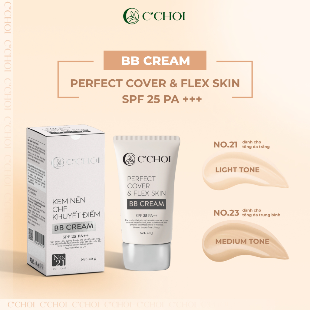 KEM NỀN CHE KHUYẾT ĐIỂM - PERFECT COVER & FLEX SKIN BB CREAM