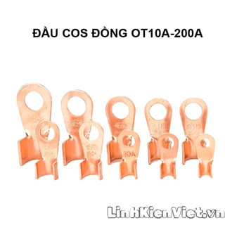 Đầu cos đồng nguyên chất ot-5a ot-10a ot-20a ot-30a ot-50a ot-80a ot-100a ot-150a ot-200a nối dây cỡ nhỏ cỡ lớn đủ ampe