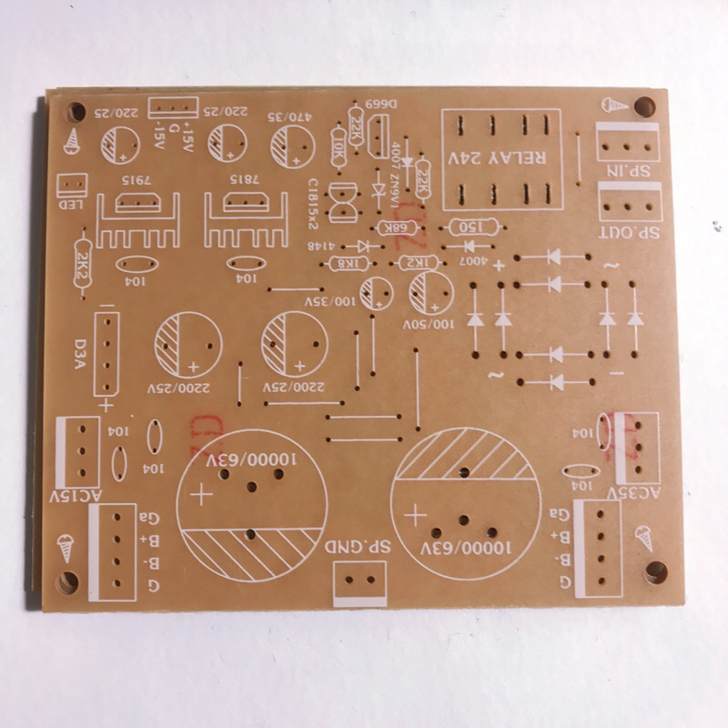 pcb mạch nguồn âm ly 2 tụ