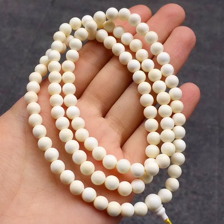 Vòng tay - chuỗi tràng 108 hạt đeo cổ (hạt cây dừa ngà –Ivory Palm) - P1