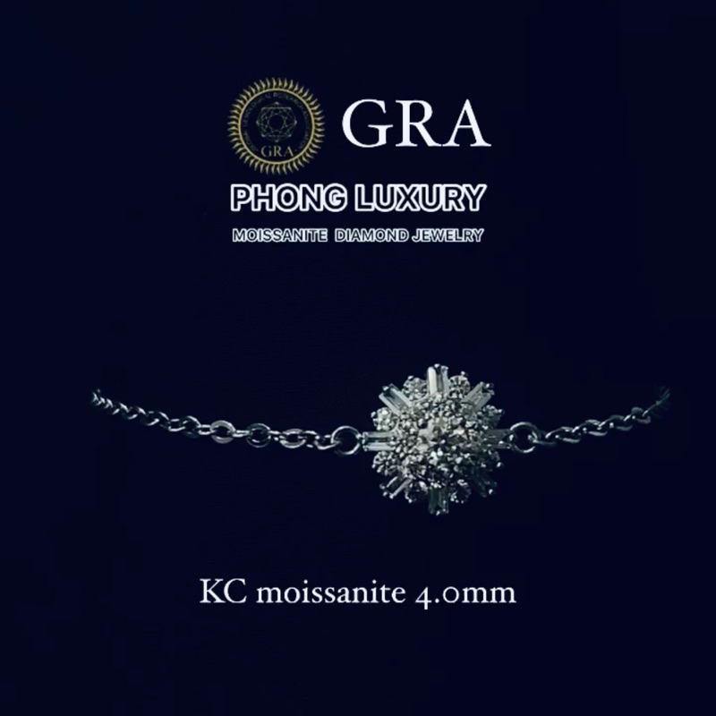 lắc tay nữ kim cương moissanite 4.0ly kiểm định GRA bạc ý 925 xi bạch kim vàng trắng PHONG LUXURY JEWELRY