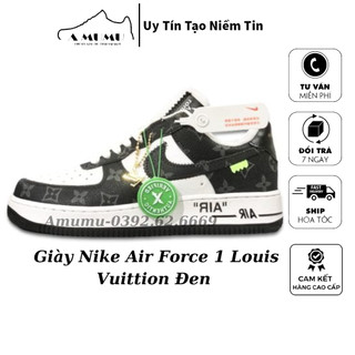 Giày thể thao sneaker af1 Lv đen bản cao cấp nam nữ ảnh thật shop tự chụp