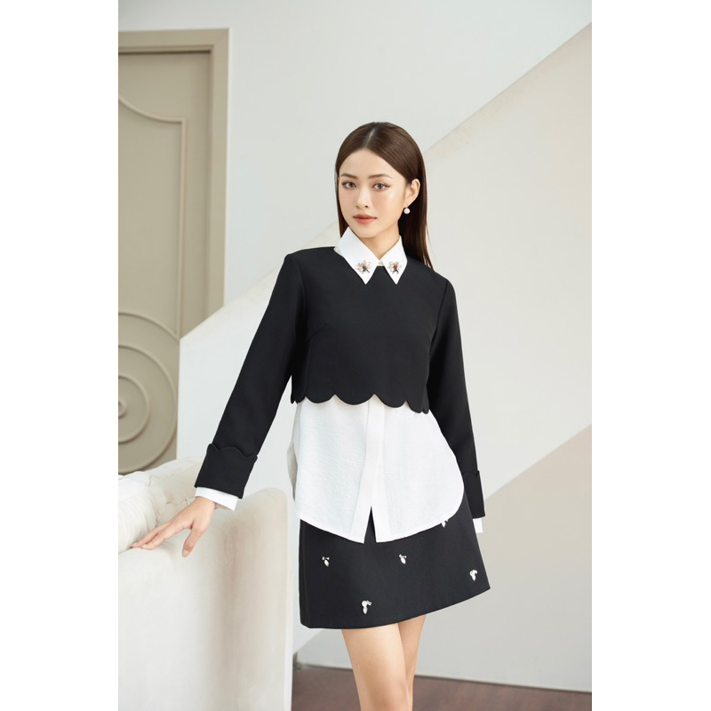 áo somi kết cổ thủ công - áo croptop sóng