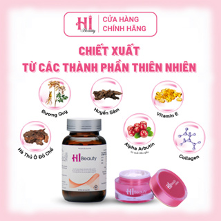 Combo Viên Uống Trắng Da 30 viên & Kem Bôi Mờ Nám Hi Beauty Ngừa Lão Hóa