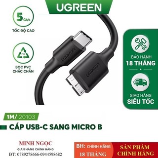 Dây cáp chuyển đổi usb type c sang micro usb 3.0 dài 1m chính hãng ugreen 20103 cao cấp