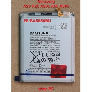 Pin zin samsung a20 a30 a30s a50 a50s , mã pin eb-ba505abu 1icb5/63/80 , dung lượng pin 4000mah