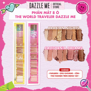 DAZZLE ME Bảng Phấn Mắt 8 Ô Độ Lên Màu Cao Nhũ Ánh Kim Lâu Trôi Chống Thấm Nước The World Traveler Eyeshadow Palette 8g