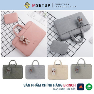 Túi Xách Laptop/Macbook Brinch Kèm Túi Sạc + Gấu Nhỏ (T018)