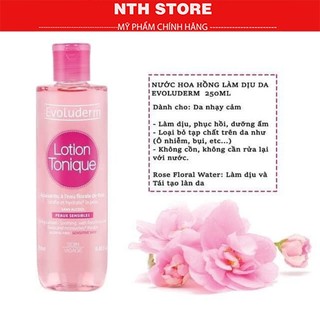 Nước hoa hồng Evoluderm giúp se khít lỗ chân lông dưỡng ẩm làm sạch da dành cho da khô và nhạy cảm