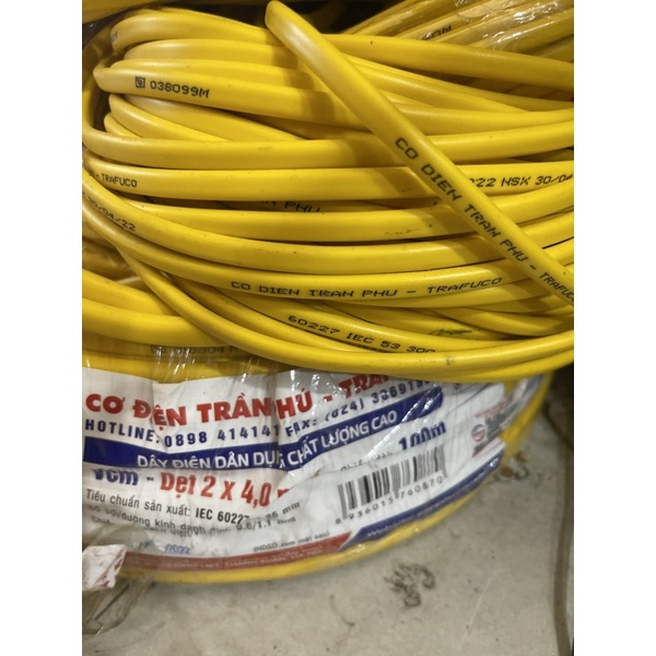 Dây đôi dẹt 2x4 Trần phú (giá 1 mét)