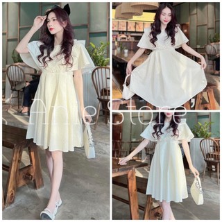 Đầm Xốp Nữ Hoa Mai Tay Bèo 🦋 Váy Nữ Cộc Tay Viền Bèo Dáng Xòe 🦋 VA071 OK