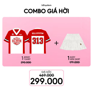  Mua 1 Áo Jersey Silly Love 313 Đỏ + 1 Chân váy Mochi Trắng dáng ngắn thêu gấu Kill System