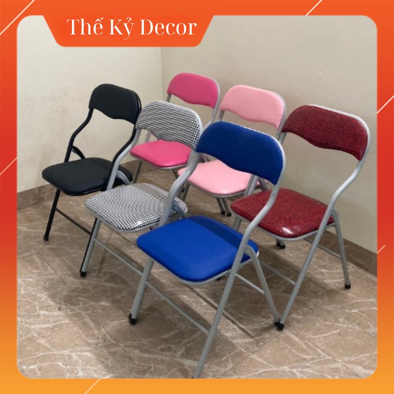 Ghế gấp gọn,sơn tĩnh điện bền chắc với lót đệm êm ái,ghế xếp gon ngồi học,làm việc văn phòng | BigBuy360 - bigbuy360.vn