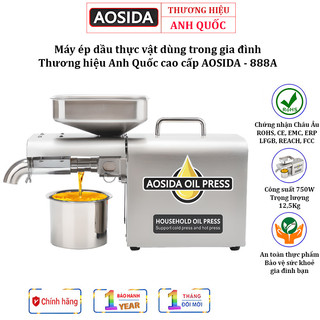 Máy ép dầu thực vật, thương hiệu anh quốc aosida - 888a, công suất 750w - hàng nhập khẩu