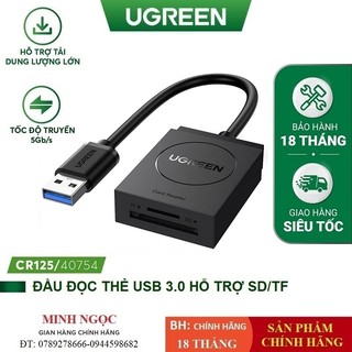 Đầu đọc thẻ nhớ sd/tf chuẩn usb 3.0 ugreen 20250 cr127 - hàng chính hãng