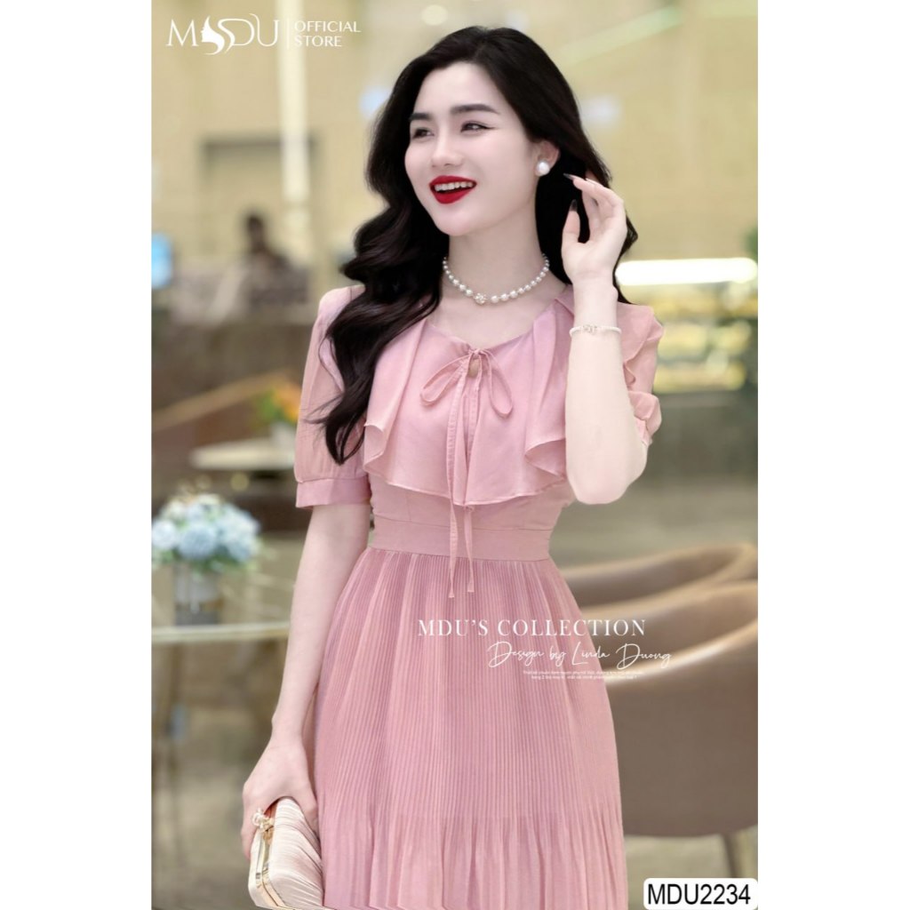 Váy Tơ Óng MDU2234 Gam Màu Hồng Pastel Thiết Kế Chiết Eo Và Dập Ly Từ MDU K64-D2-3 | BigBuy360 - bigbuy360.vn
