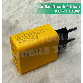 Củ Sạc Tốc Độ Cao 120W 4 Cổng (2PD+2USB) KO71