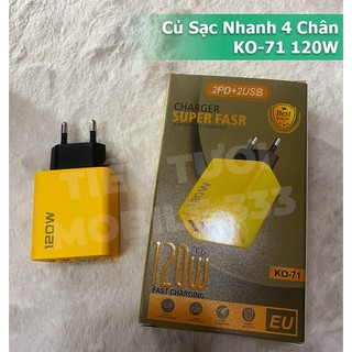 Củ Sạc Tốc Độ Cao 120W 4 Cổng (2PD+2USB) KO71