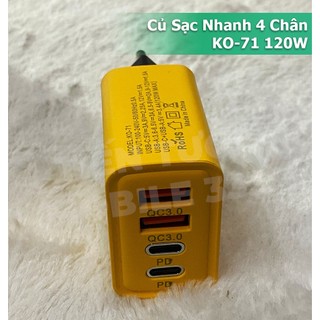 Củ Sạc Tốc Độ Cao 120W 4 Cổng (2PD+2USB) KO71