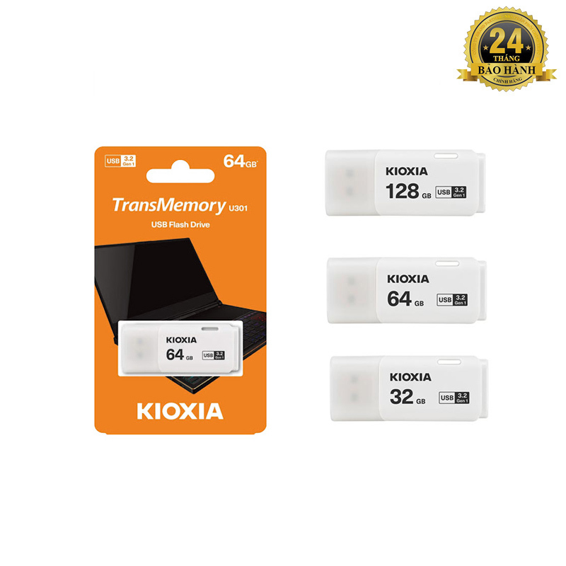 USB 3.2 KIOXIA U301 32GB / 64GB / 128GB made in japan (Trắng) phụ kiện 1986