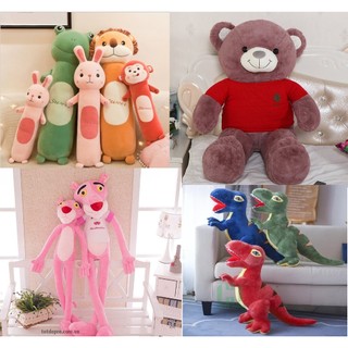 Thanh lý gấu bông cỡ lớn hàng đẹp - Gấu Teddy cỡ to , Báo hồng, gối ôm con vật, khủng long bạo chúa, búp bê bông