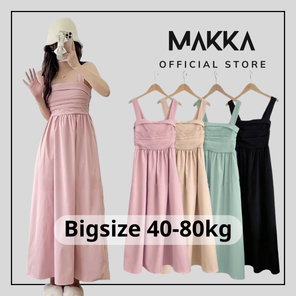 Váy nữ MAKKA Fashion váy 2 dây dáng dài lưng chun phong cách trẻ trung điệu đà 592