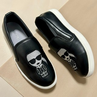  GIÀY LƯỜI NAM SLIP ON KARL ÔNG GIÀ ĐEO KÍNH CHẤT LIỆU DA PU CỰC TRẺ TRUNG MỀM MẠI 