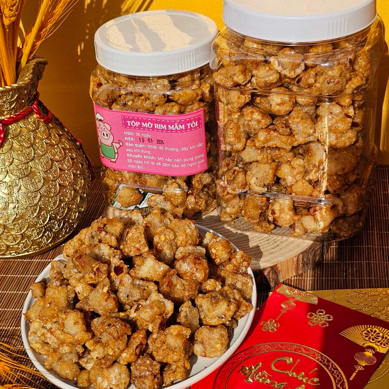 Tóp mỡ rim mắm tỏi thơm giòn đậm vị - ăn vặt ngon sài gòn