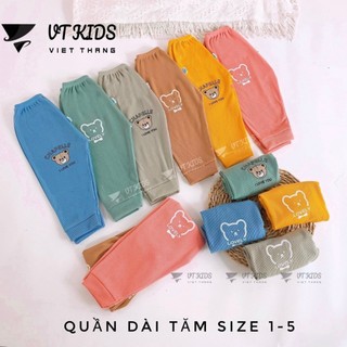 Quần chục cho bé chất tăm gân mềm, quần dài mặc nhà cho bé từ 4-17kg