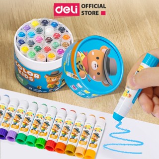  Bút Sáp Màu Dầu Lụa Màu Vẽ Dạng Thỏi Gấu Con Deli  12 24 Màu Tươi Đậm Siêu Mịn Rửa Trôi Được An Toàn Trẻ Nhỏ Tô Màu Vẽ 