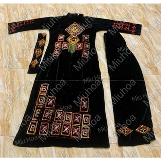 Trang phục dân tộc tày nhung xanh và đen, trang phục dân tộc nữ,trang phục 54 dân tộc có size 45 đến 65kg