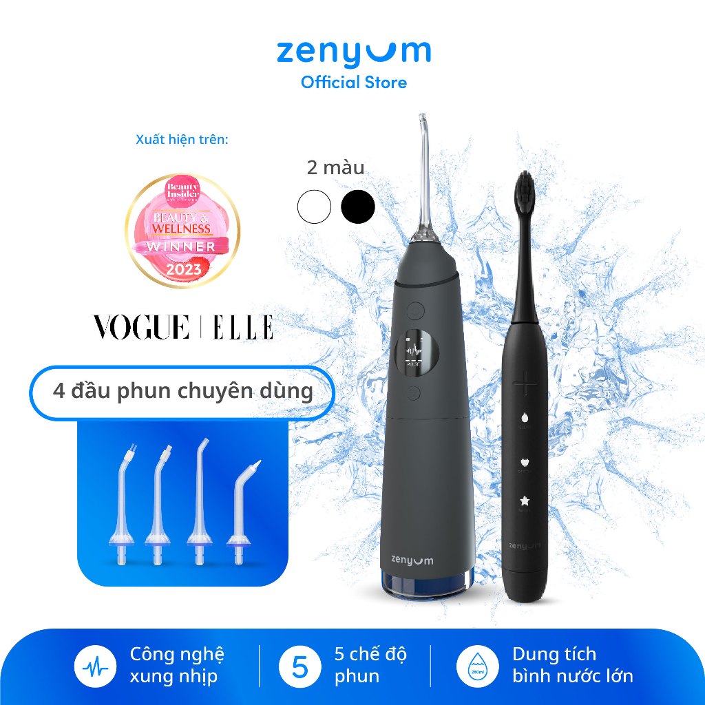 Combo 1 Máy Tăm Nước Zenyum Pro và 1 Bàn Chải Điện Zenyum Sonic