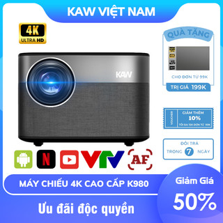 Máy Chiếu Cao Cấp 4K - KP980 Chính Hãng KAW, Tự Động Căn Chỉnh, Độ Sáng Độ Nét Cao, Bảo Hành 12 Tháng
