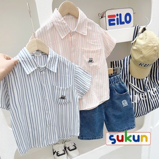 Áo sơ mi bé trai KACADY Áo sơ mi cộc tay cho bé Sukun Áo sơ mi trẻ em hàng Quảng Châu