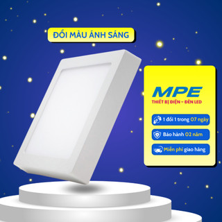 Đèn led ốp trần vuông viền trắng sspl đổi màu 6w, 12w, 18w, 24w 3000k/4000k/6500k mpe chính hãng