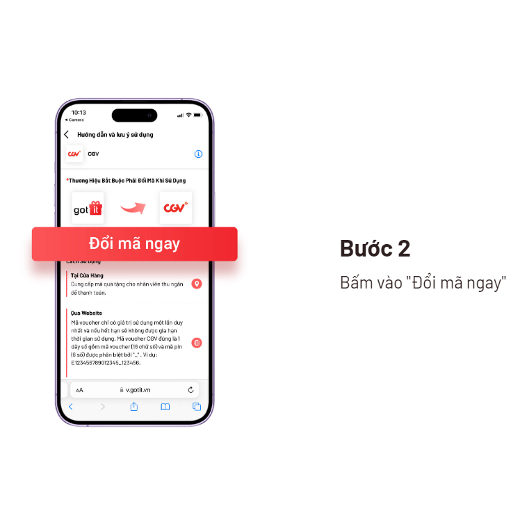 [QUÀ TẶNG] E-voucher Got It trị giá 100K - Quy đổi thành vé xem phim CGV - Kích hoạt sau khi xác nhận đơn thành công