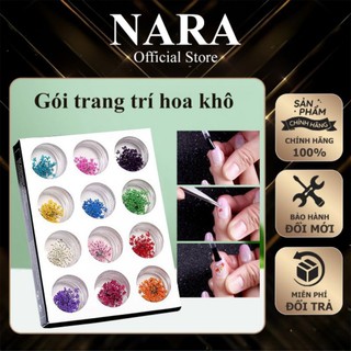 Set hoa khô trang trí móng nail- Set hoa khô chùm ẩn gel- set 12 màu