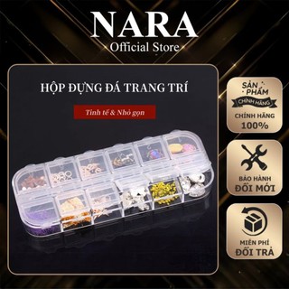 Hộp nhựa bật nắp chia ô - hộp nhựa đựng charm, đá, phụ kiện chuyên dụng nail