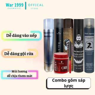 Sáp vuốt tóc nam osis kèm gôm xịt tóc nam LUXURIOUS tặng lược tạo kiểu tóc