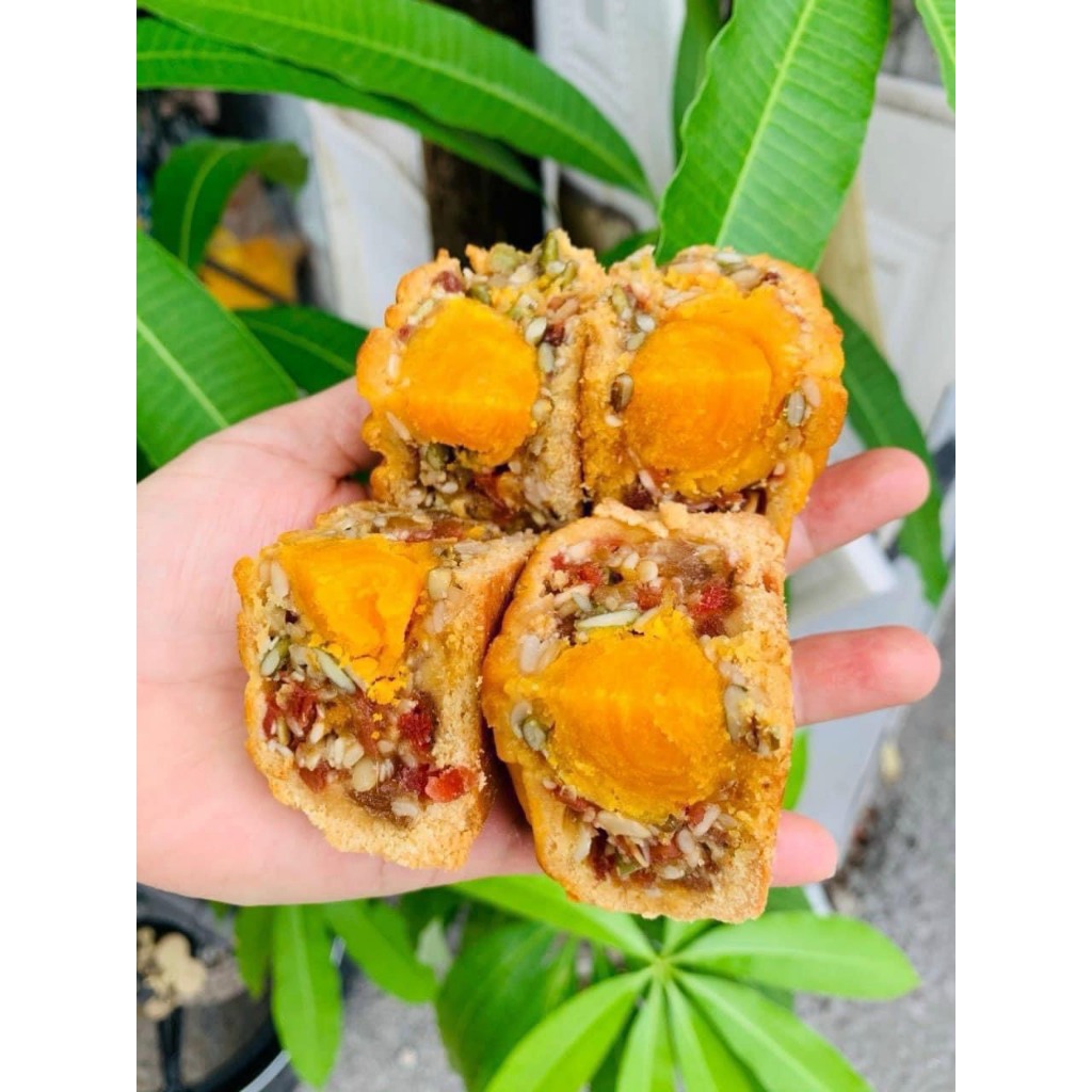 Bánh Trung thu nhân thập cẩm 2 trứng gà quay/ xá xíu/jambon, bánh nướng 200g