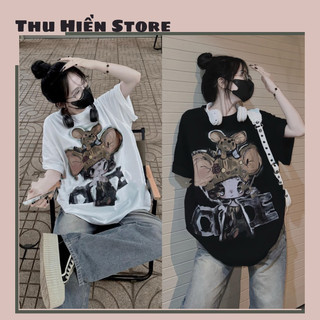 Áo thun cotton khô hình chú chuột thấm hút mồ hôi